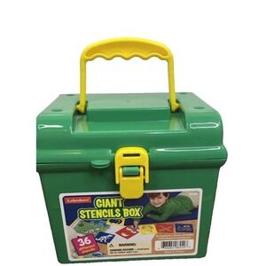 Lakeshore Giant Stencils In Carrying Case Box 36Total Dinosaurs People Rooms EUC